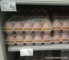 Цены на продукты в супермаркете в Париже, Яйца